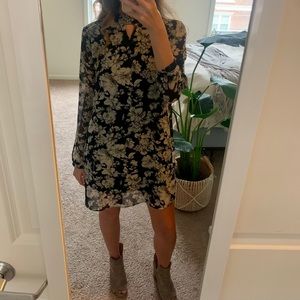 Long Sleeve Floral Print Dress